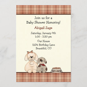 Invitation Le mignon Chien et le Baby shower de maman Garçon