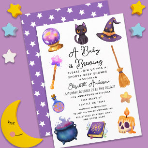 Invitation Le mignon sorcier brasse le Baby shower d'Hallowee