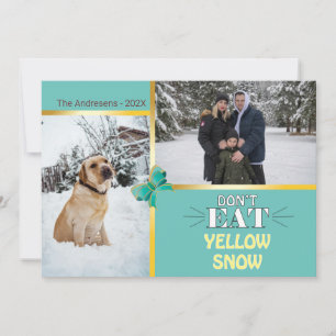 Invitation Le Modèle photo de Noël ne mange pas la neige jaun