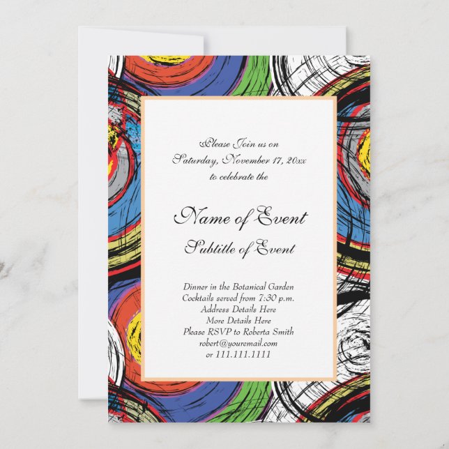Invitation Le Motif moderne de Grunge Swirl (Dos)