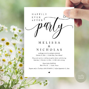 Invitation Le New Mr and Mrs, Mariage Elopement Dinner Party