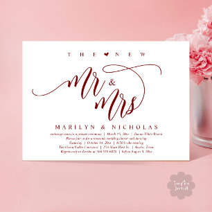 Invitation Le New Mr and Mrs, Modern Mariage Dinner Party