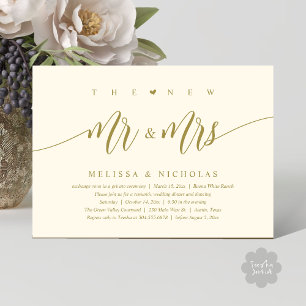 Invitation Le New Mr and Mrs, Modern Mariage Dinner Party