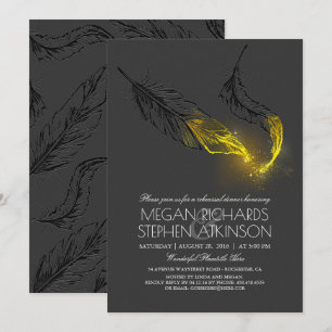 Invitation Le noir de parties scintillantes d'or fait varier