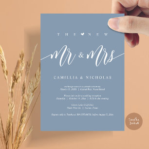 Invitation Le Nouveau M. et Mme, Mariage Elopement Party