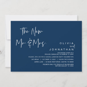 Invitation Le Nouveau M. et Mme, Mariage Elopement Party Invi