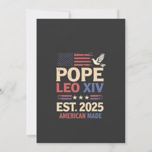 Invitation Le pape Leo XIV est. Drapeau 4 juillet USA 2025