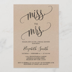 Invitation Le papier rustique Vintage manque à mme bridal
