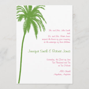 Invitation Le paradis tropical du rose vert