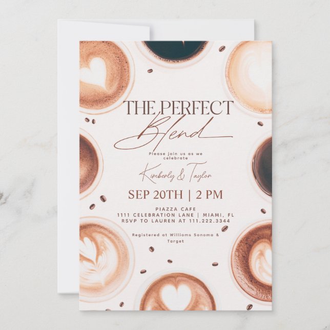 Invitation Le Parfait Mélange Wedding shower Couple Café (Devant)