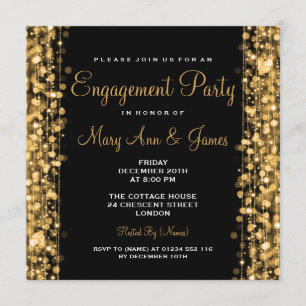 Invitation Le Parti d'engagement Mariage lance l'or