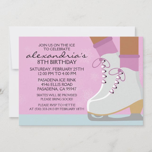 Invitation Le patin à glace Lilac Dark Skin Laces (Devant)
