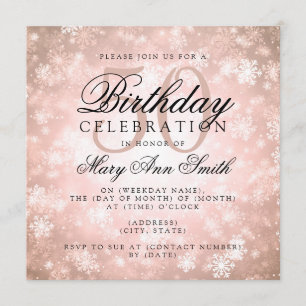 Invitation Le pays des merveilles de cuivre d'hiver de