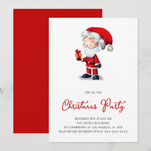 Invitation Le Père Noël présent fête de Noël