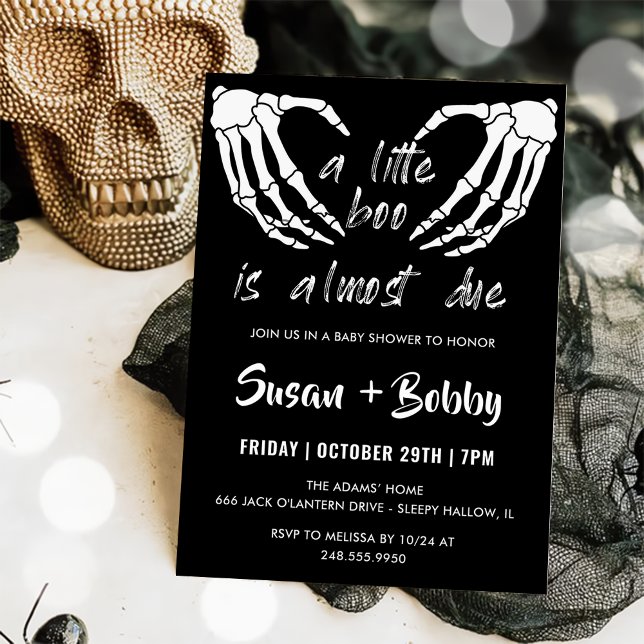 Invitation Le Petit Boo Est Presque Dû Baby shower Halloween (Créateur téléchargé)