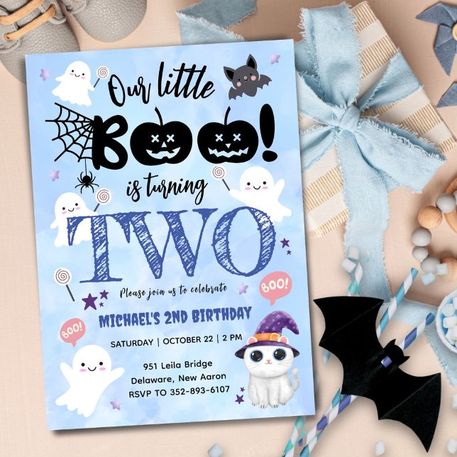 Invitation Le Petit Boo Tournera DEUX | Anniversaire d'Hallow (Créateur téléchargé)