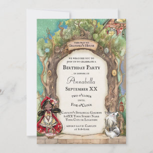 Invitation Le Petit Chaperon Rouge avec un Conte de Fées à Pe