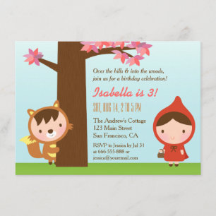 Invitation Le Petit Chaperon Rouge Grand Méchant Loup Fête d'