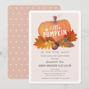 Invitation Le petit Citrouille d'automne quitte le Baby showe