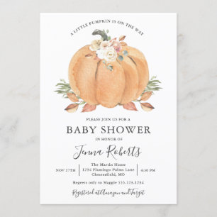 Invitation Le Petit Citrouille Sur Le Chemin Du Baby shower