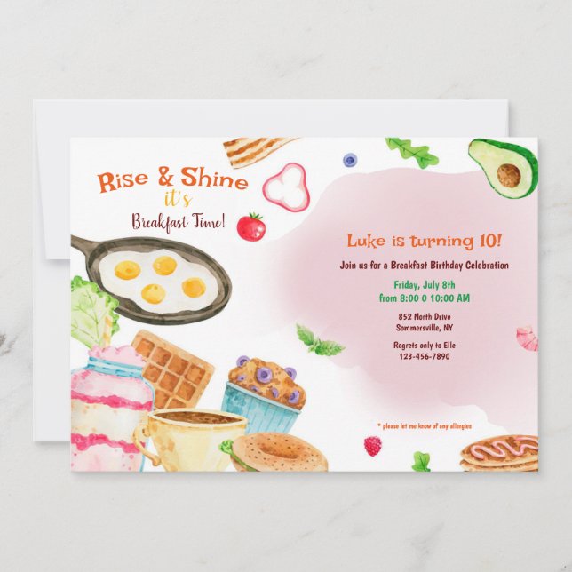 Invitation Le petit-déjeuner est servi (Devant)