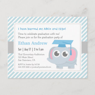 Invitation Le petit éléphant badine la fête de remise des