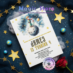 Invitation Le petit prince Aquarelle Anniversaire