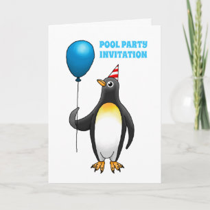 Invitation Le pingouin est prêt à faire la fête