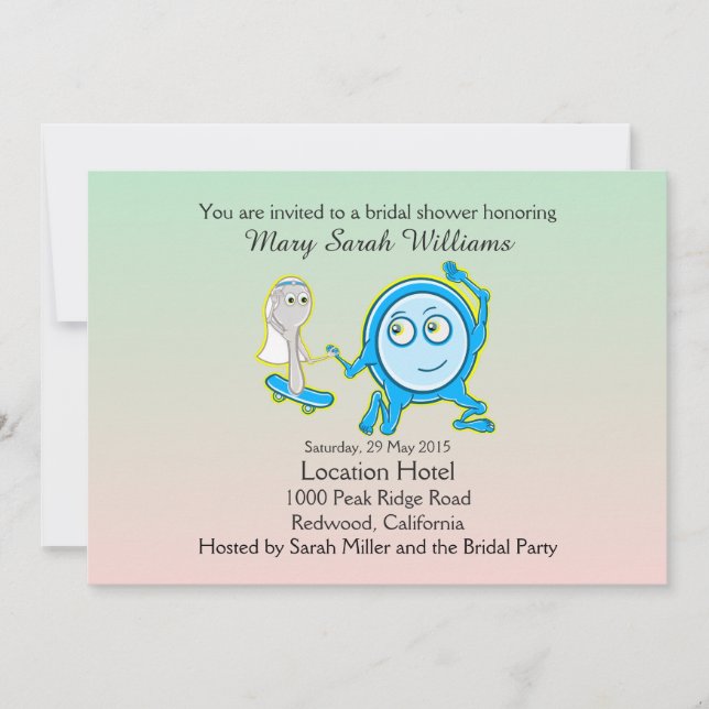 Invitation Le Plat S'Est Éloigné Avec La Fête des mariées À C (Devant)