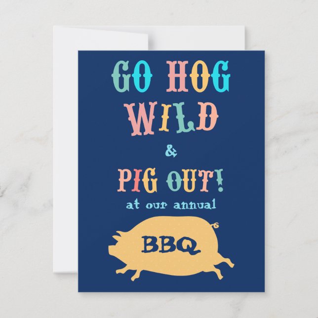 Invitation Le porc de BBQ d'été Party (Devant)
