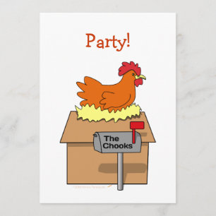 Invitation Le poulet amusant de Chook House sur un dessin de