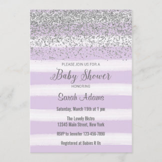 Invitation Le pourpre barre l'invitation de baby shower
