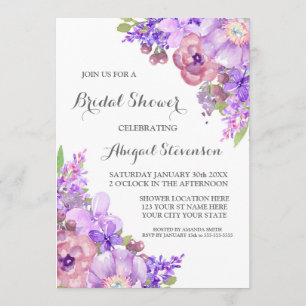 Invitation Le pourpre lilas rustique fleurit la Fête de la
