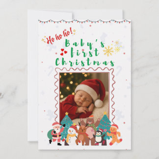 Invitation Le premier Noël de bébé personnalisé