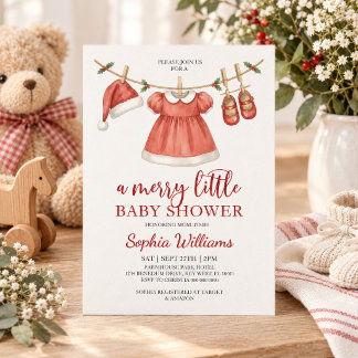 Invitation Le premier Noël de bébé Une joyeuse petite fête pr