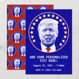 Invitation Le président Donald Trump en bleu
