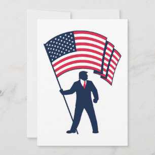Invitation Le président Trump porte le drapeau des États-Unis