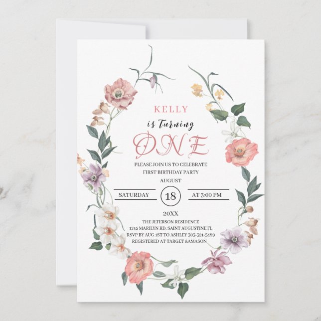 Invitation Le Printemps fleur sauvage fête (Devant)