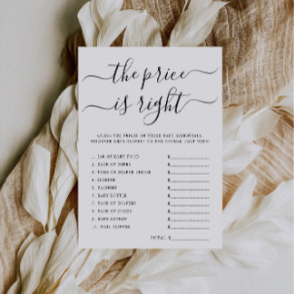 Invitation Le Prix Est Bon Baby shower Jeu,