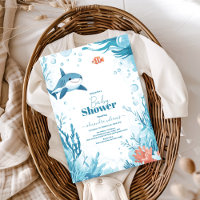 Le requin sous le Baby shower d'animaux marins