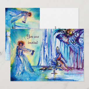 Invitation LE ROI ARTHUR, LA DAME DU LAC ET EXCALIBUR lin