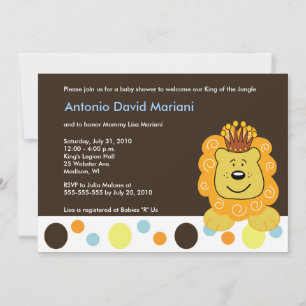 Invitation Le roi de la Jungle Lion 5x7 Baby shower Invitatio