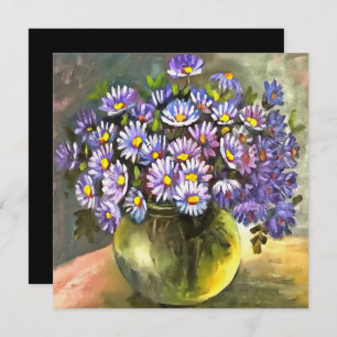 Invitation Le Roi George Asters dans un vase métallique