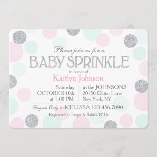 Invitation Le rose argenté Seafoam de parties scintillantes