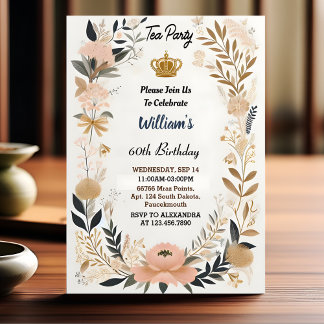 Invitation Le Royal Chic Adult Fairy Tea Party 50e anniversai