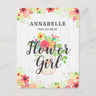 Invitation Le Rustique Mason Jar Serez-Vous Ma Fille Fleur