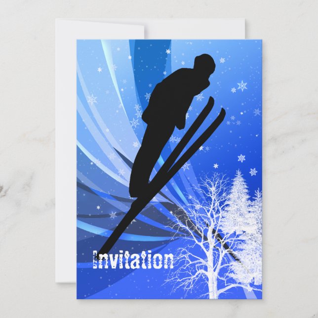 Invitation Le saut à ski au vent (Devant)