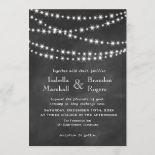 Invitation Le scintillement de tableau noir allume le
