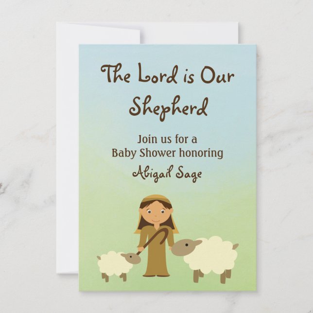 Invitation Le Seigneur est Notre Berger Baby shower Invitatio (Devant)