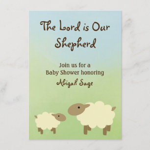 Invitation Le Seigneur est Notre Berger Baby shower Invitatio